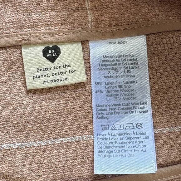 New Madewell Linen Blazer Jacket Womens S Pink Breezewoven Larsen Windowpane - Picture 6 of 11